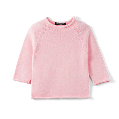 Knit Rollneck Baby Sweater in Pink
