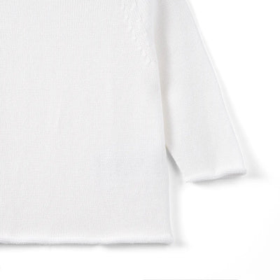 Knit Rollneck Baby Sweater in White
