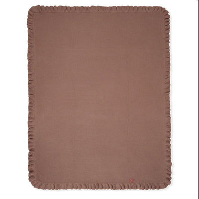 Ruffled Edge Knit Baby Blanket in Mocha