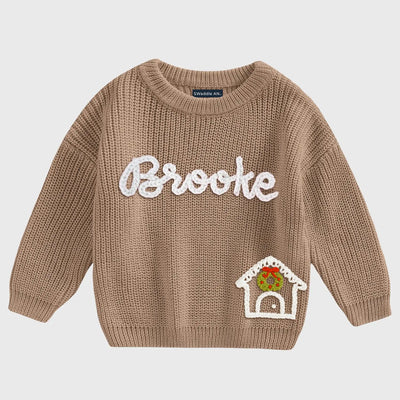 Sweet Home Christmas Hand-Embroidered Sweater