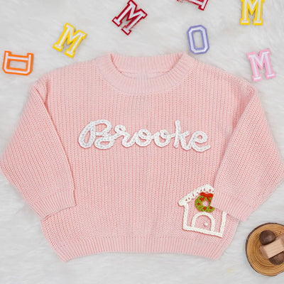 Sweet Home Christmas Hand-Embroidered Sweater