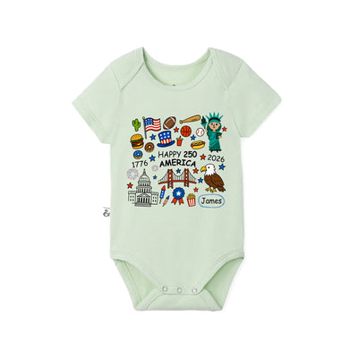 USA 250th Anniversary Custom Baby Name Onesie