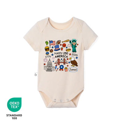 USA 250th Anniversary Custom Baby Name Onesie