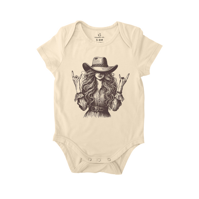 Vintage Cowgirl Baby Onesie, Western Country Baby Bodysuit