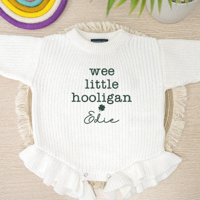 Wee Little Hooligan Embroidery Knit Romper