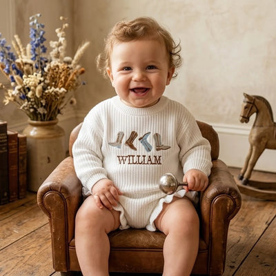 Custom Name Western Embroidery Romper