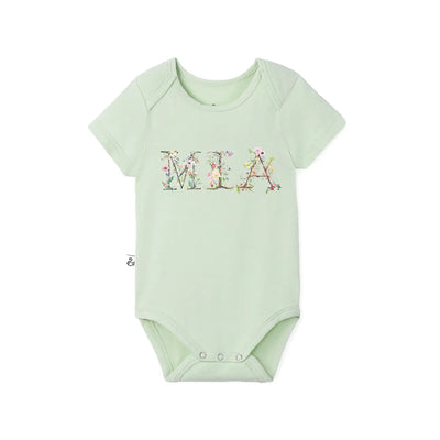 Wild Flowers Letters With Name Baby Onesie