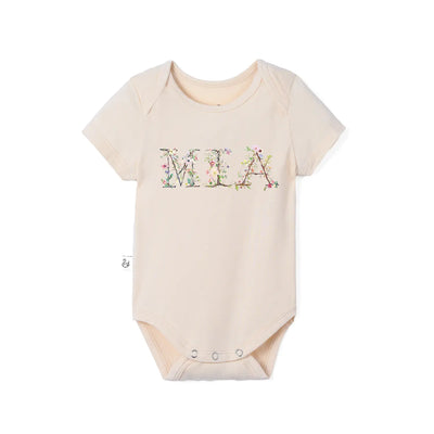 Wild Flowers Letters With Name Baby Onesie