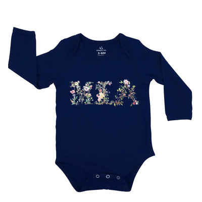 Wild Flowers Letters With Name Baby Onesie
