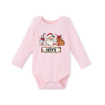Custom Christmas Santa Claus Bamboo Baby Bodysuit