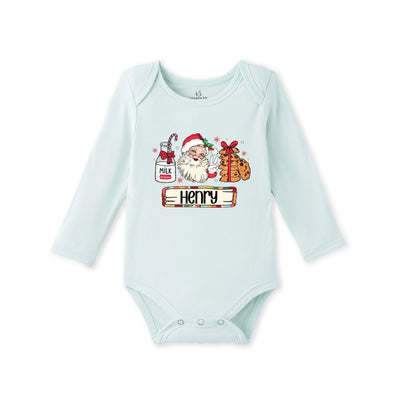 Custom Christmas Santa Claus Bamboo Baby Bodysuit