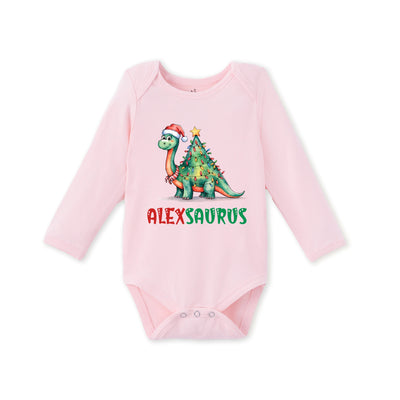 Custom Dinosaurus Name Bamboo Baby Bodysuit