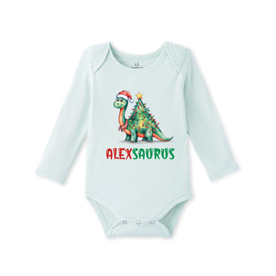 Custom Dinosaurus Name Bamboo Baby Bodysuit