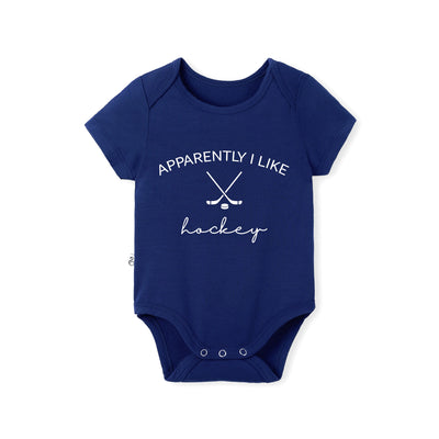Apparently I Like Hockey Baby Bamboo Onesie