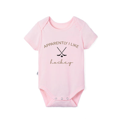 Apparently I Like Hockey Baby Bamboo Onesie