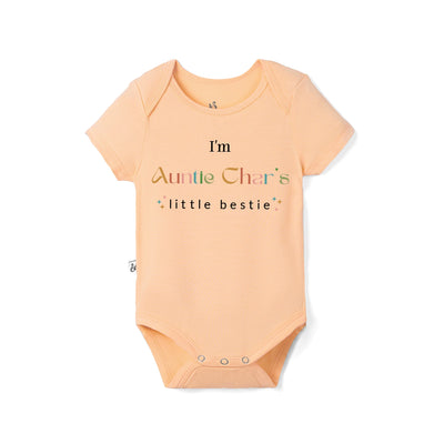 Custom I'm Auntie Little Bestie Bamboo Baby Bodysuit