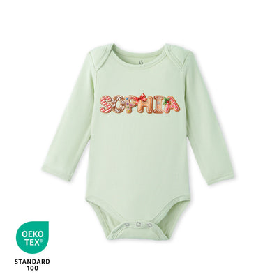 Custom Christmas Gingerbread Doodle Bamboo Baby Bodysuit