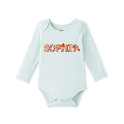 Custom Christmas Gingerbread Doodle Bamboo Baby Bodysuit