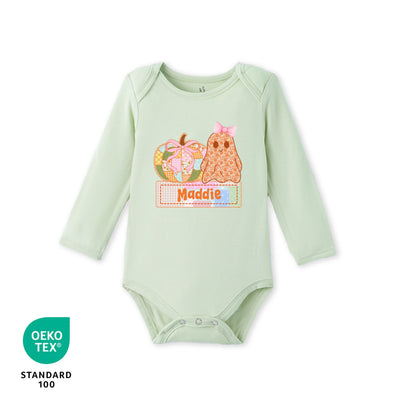 Custom Pumpkin & Ghost Name Bamboo Baby Bodysuit