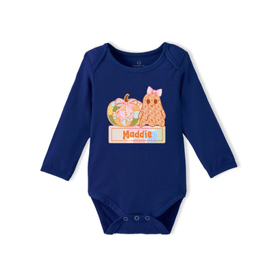 Custom Pumpkin & Ghost Name Bamboo Baby Bodysuit