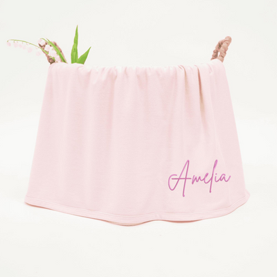 Embroidered Swaddle Blanket | Personalized Name Swaddle Receiving Blanket
