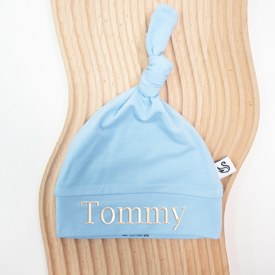 Baby Knotted Cap - Personalized Embroidery Name SwaddleAn