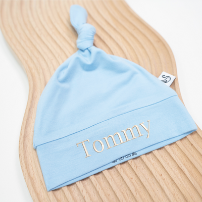 Baby Knotted Cap - Personalized Embroidery Name