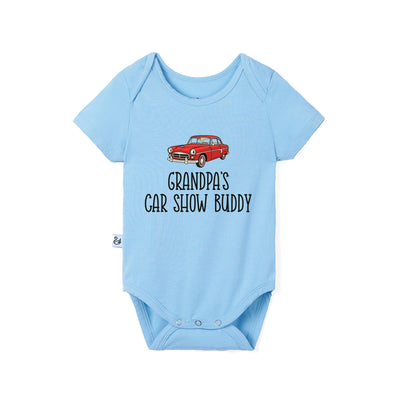 Grandpa's Car Show Buddy Bamboo Baby Onesie