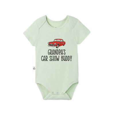 Grandpa's Car Show Buddy Bamboo Baby Onesie