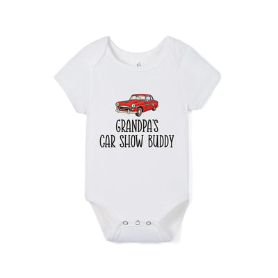 Grandpa's Car Show Buddy Bamboo Baby Onesie
