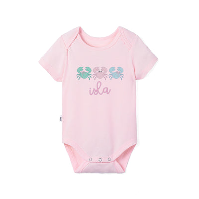 Custom Crab Trio Embroidered Bamboo Baby Bodysuit