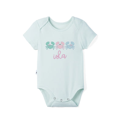 Custom Crab Trio Embroidered Bamboo Baby Bodysuit