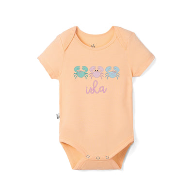 Custom Crab Trio Embroidered Bamboo Baby Bodysuit