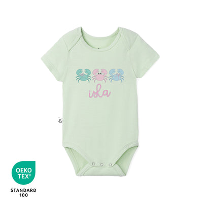 Custom Crab Trio Embroidered Bamboo Baby Bodysuit