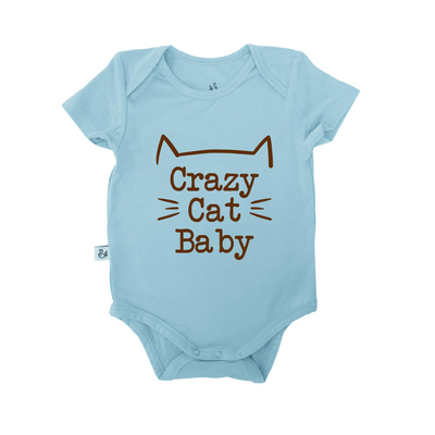 'Crazy Cat Baby' Bodysuit | Cat Lover Baby Onesie SwaddleAn