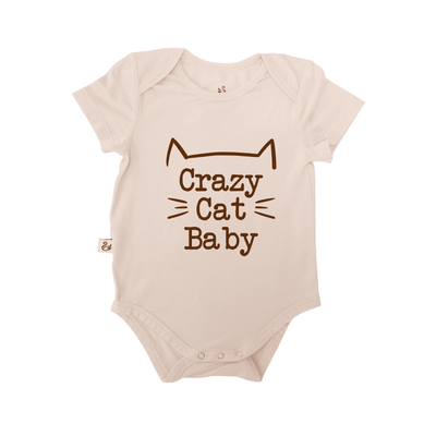 'Crazy Cat Baby' Bodysuit | Cat Lover Baby Onesie SwaddleAn