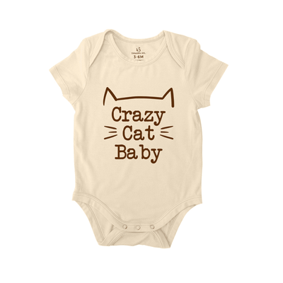 'Crazy Cat Baby' Bodysuit | Cat Lover Baby Onesie