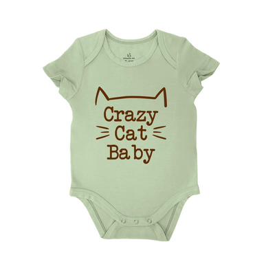 'Crazy Cat Baby' Bodysuit | Cat Lover Baby Onesie SwaddleAn