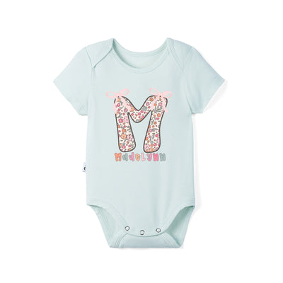 Custom Floral Doodle Initial Bamboo Bodysuit