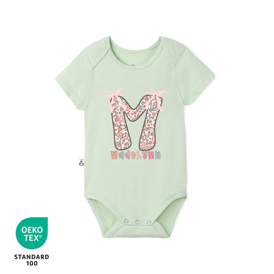 Custom Floral Doodle Initial Bamboo Bodysuit