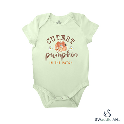 'Cutest Pumpkin in the Patch' Baby Bodysuit | Fall & Halloween Onesie SwaddleAn