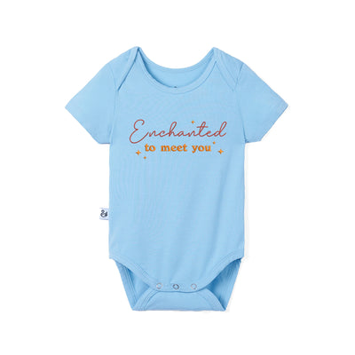 Enchanted To Meet You Embroidered Bamboo Baby Bodysuit