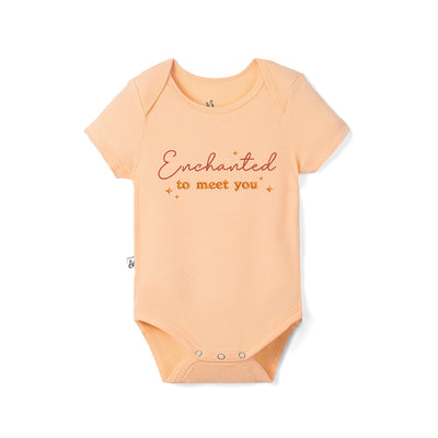 Enchanted To Meet You Embroidered Bamboo Baby Bodysuit