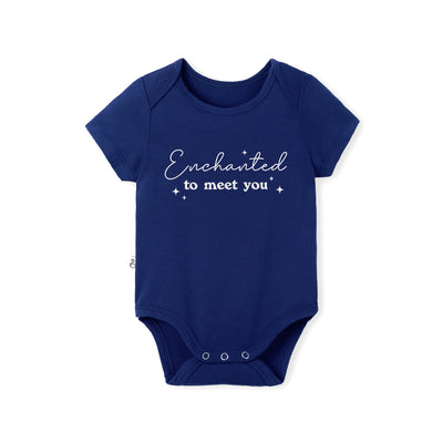 Enchanted To Meet You Embroidered Bamboo Baby Bodysuit