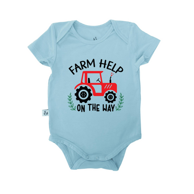 'Farm help on the way' Bodysuit | Funny Baby Onesie - SwaddleAn