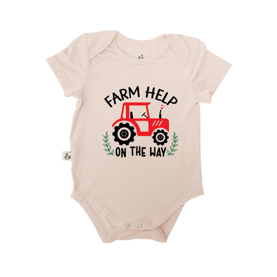'Farm help on the way' Bodysuit | Funny Baby Onesie - SwaddleAn