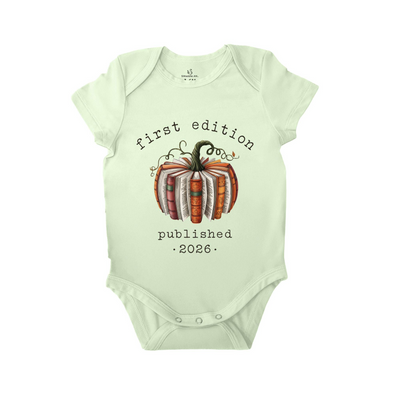 First Edition Est 2026 Bodysuit | Book Lover Bamboo Onesie SwaddleAn