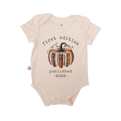 First Edition Est 2026 Bodysuit | Book Lover Bamboo Onesie SwaddleAn