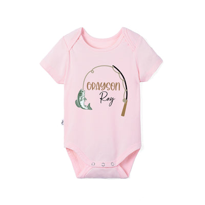 Custom Fishing Rod Name Bamboo Baby Onesie