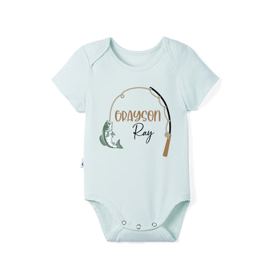 Custom Fishing Rod Name Bamboo Baby Onesie